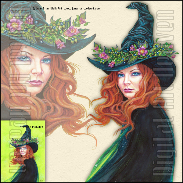 JaneStarrWeils-Belladonna on a pretty witches hat